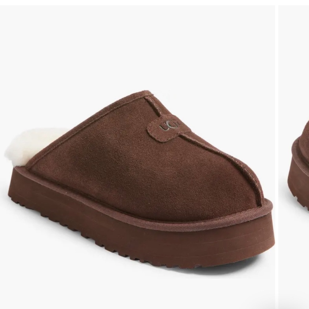 Ugg Platform Slippers - Discoquette Genuine Shearling Slide Slipper